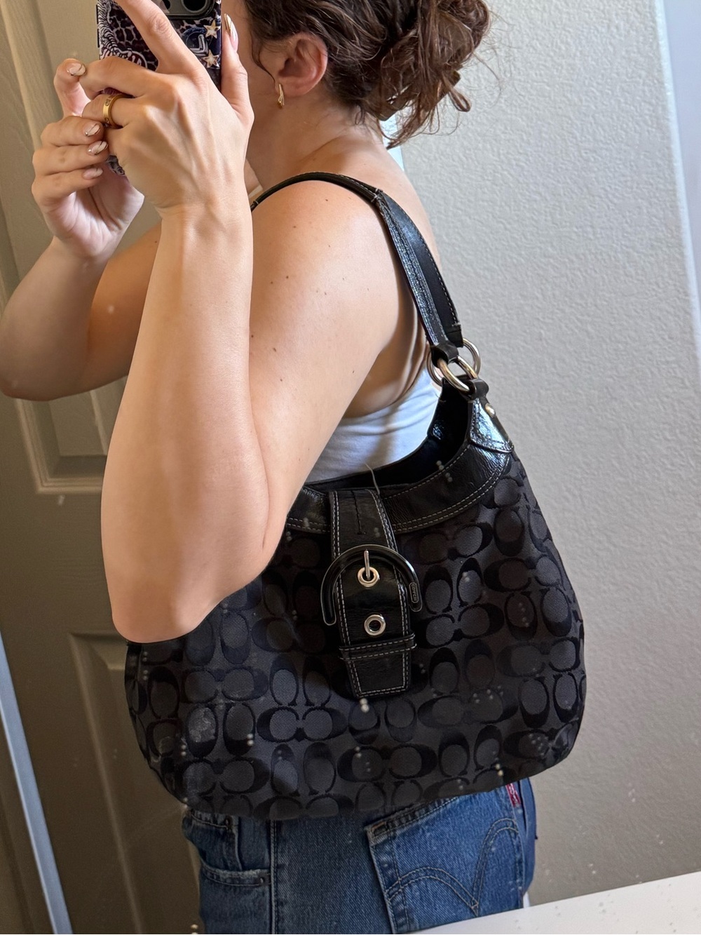 Coach Soho Lynn Hobo Bag Black Size Medium